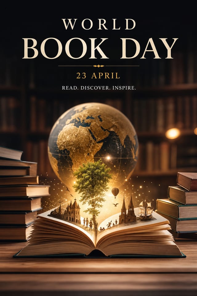 World Book Day Poster — photo-realistic style poster