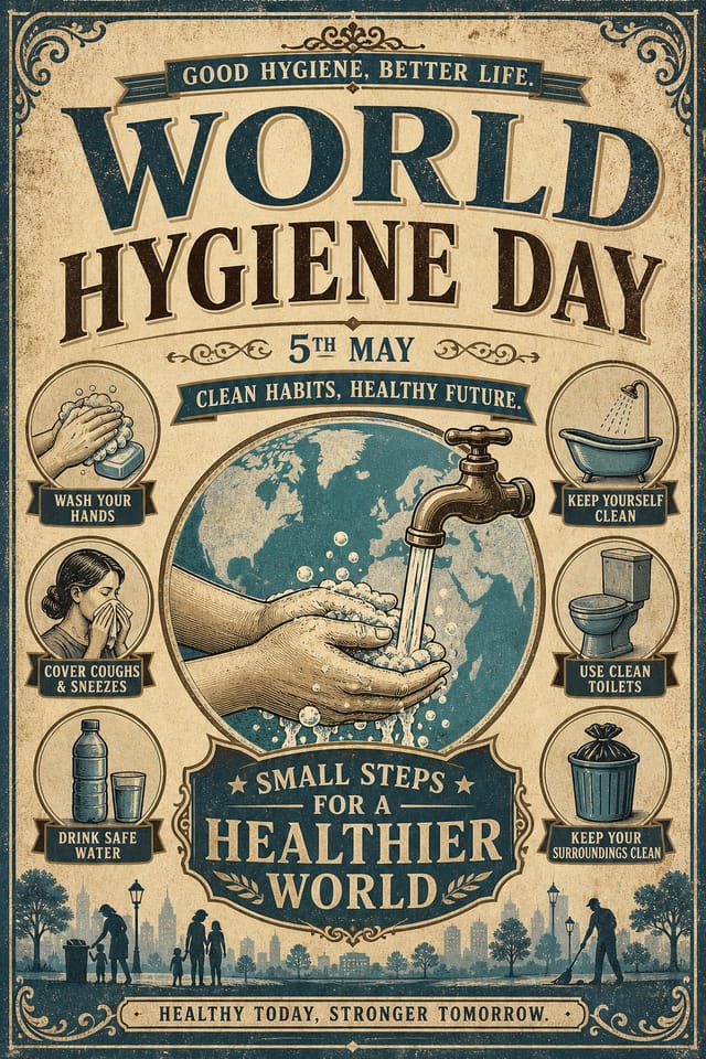 World Hygiene Day Poster — vintage style poster