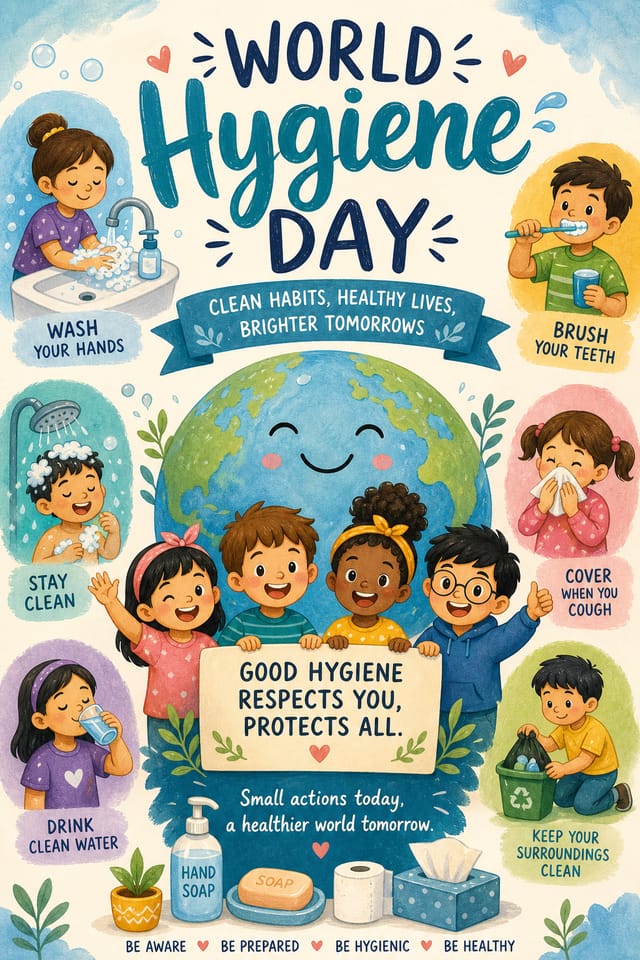 World Hygiene Day Poster — illustration style poster