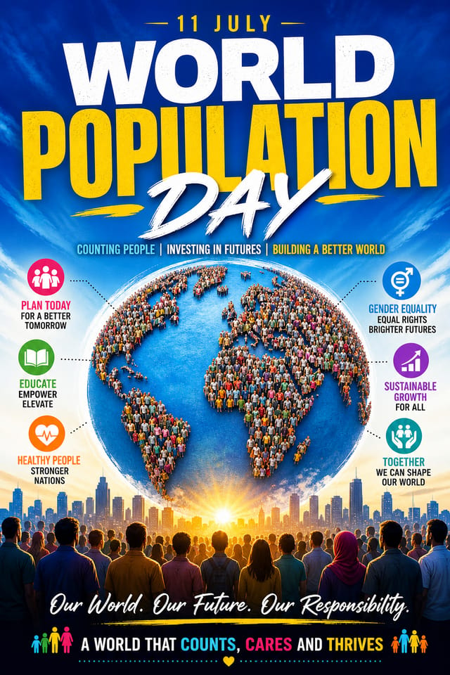 World Population Day Poster — vibrant style poster