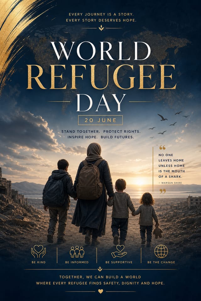 World Refugee Day Poster — elegant style poster