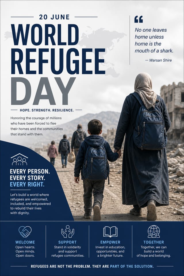 World Refugee Day Poster — corporate style poster