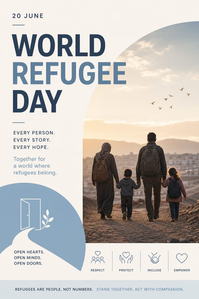World Refugee Day Poster — modern style poster