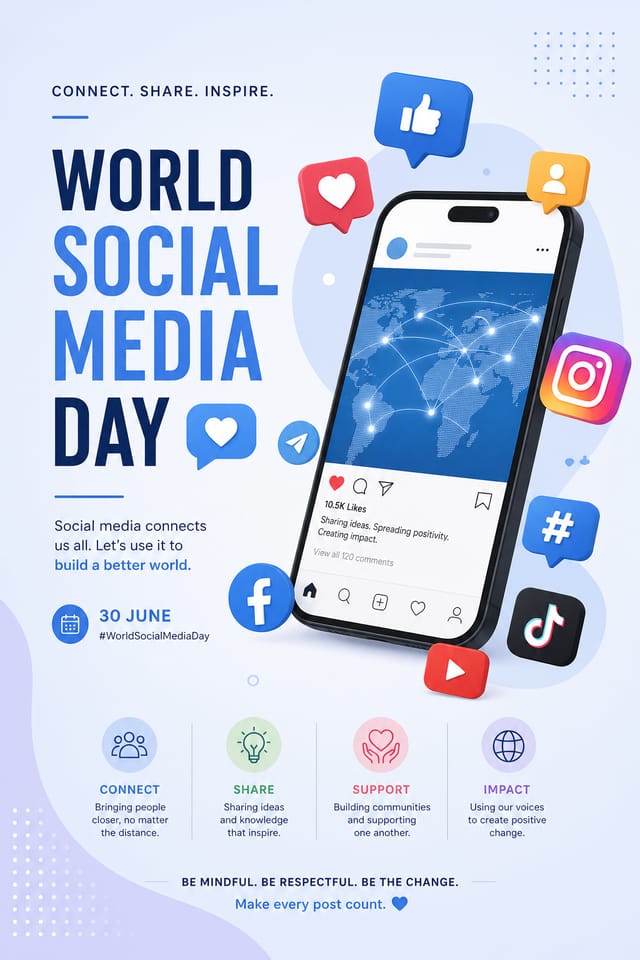 World Social Media Day Poster — modern style poster