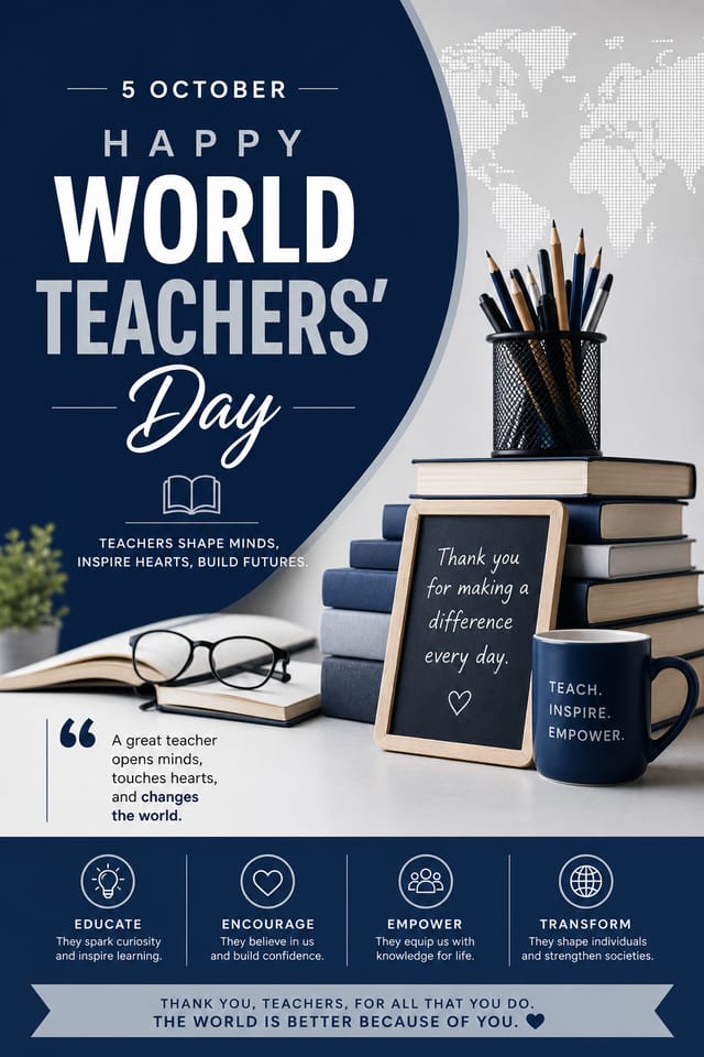 World Teachers’ Day Poster — corporate style poster
