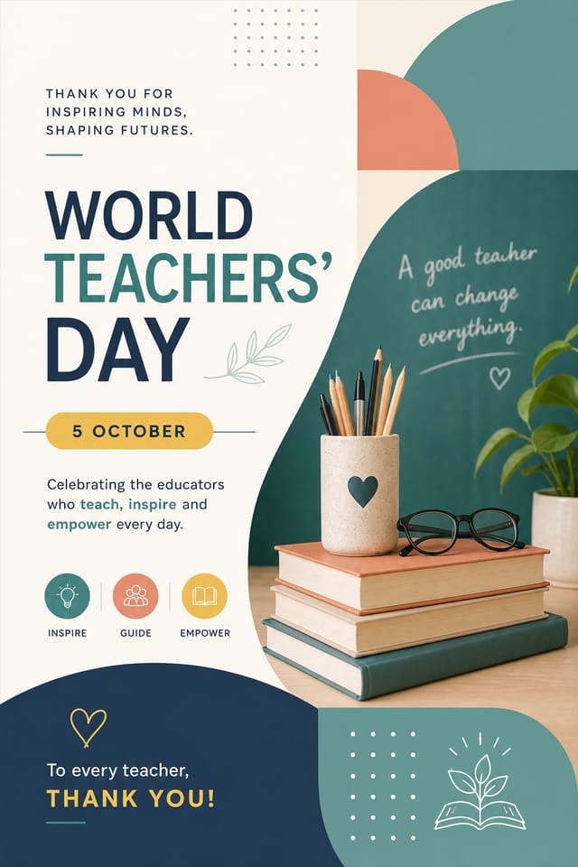 World Teachers’ Day Poster — modern style poster