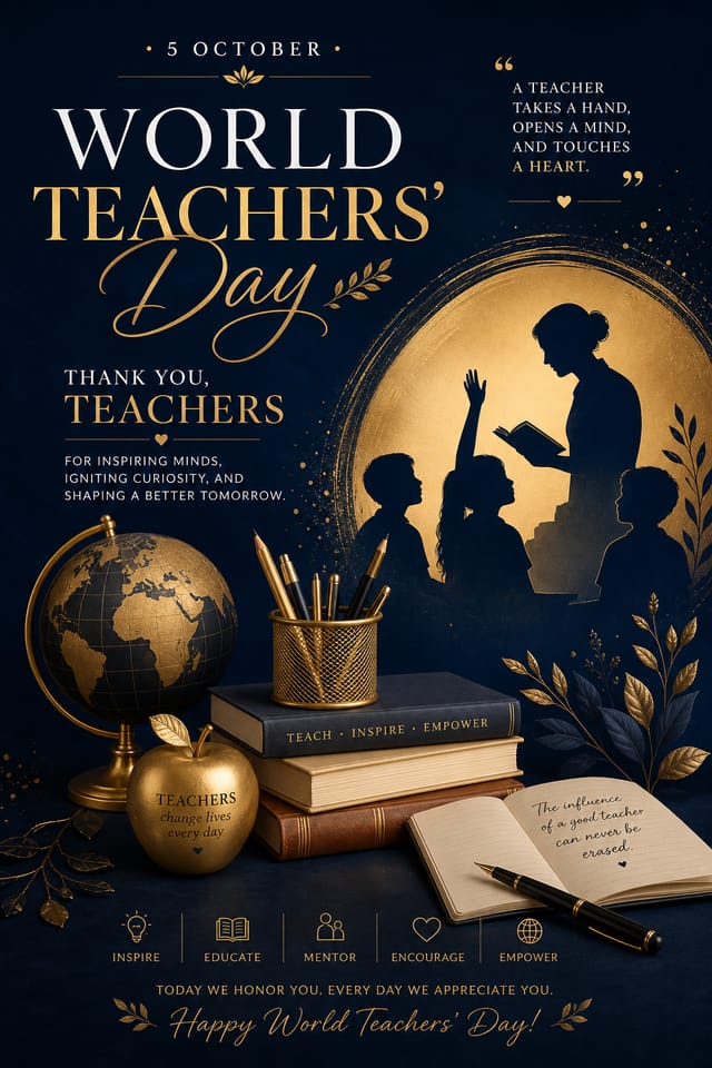World Teachers’ Day Poster — elegant style poster