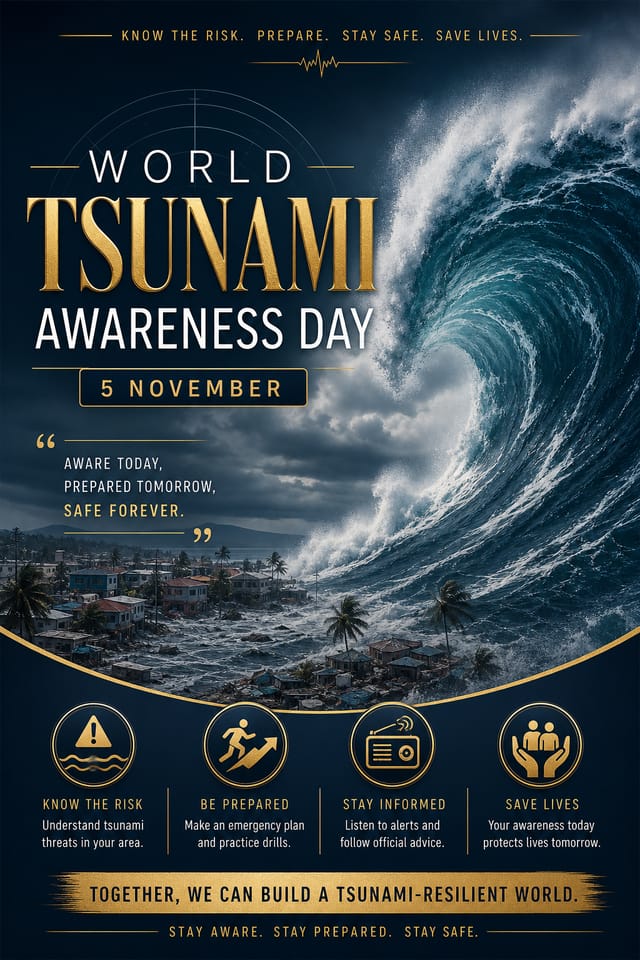 World Tsunami Awareness Day Poster — elegant style poster