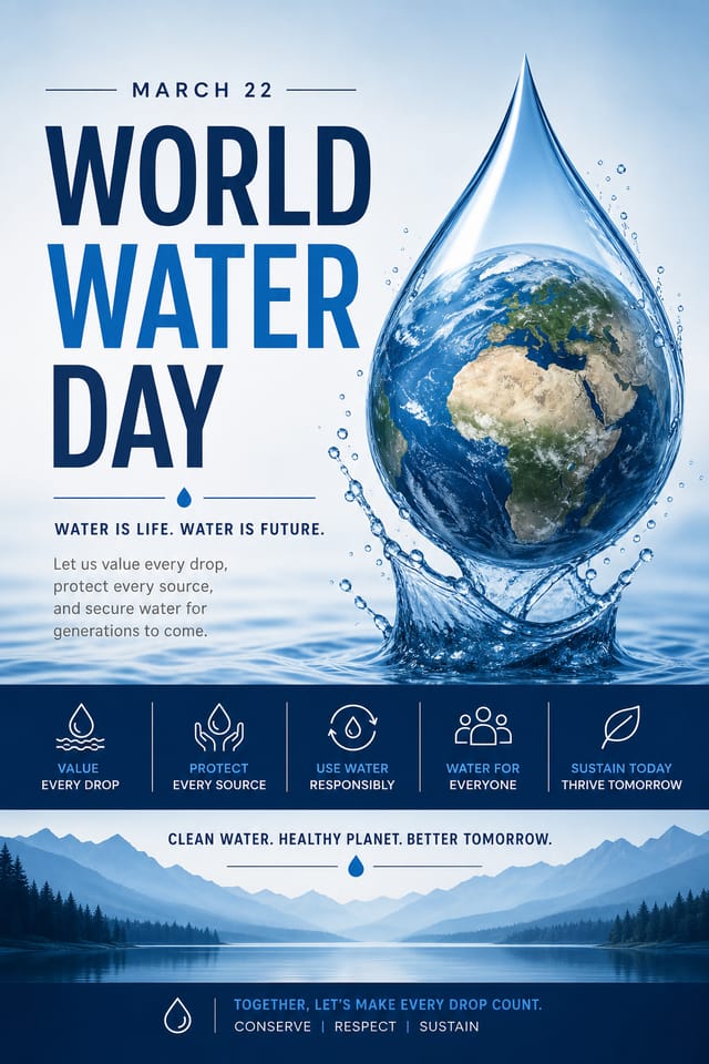 World Water Day Poster — corporate style poster