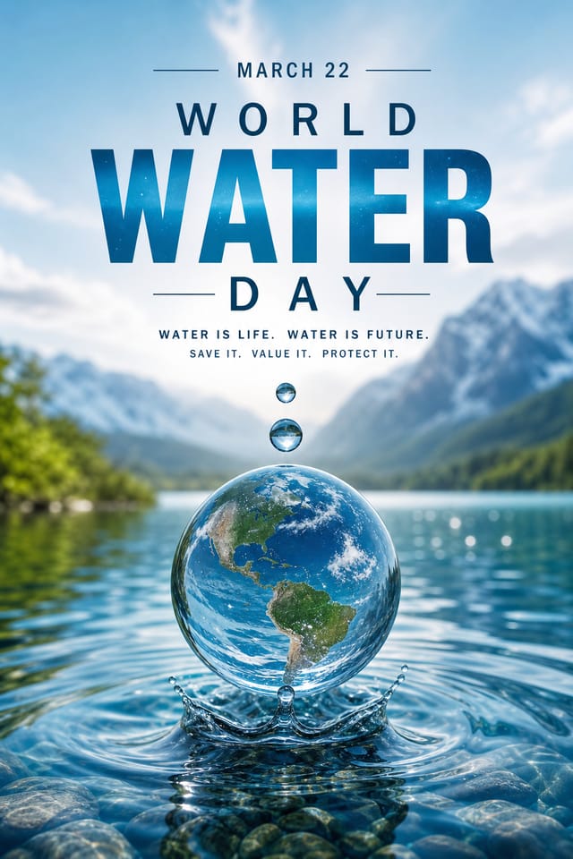 World Water Day Poster — photo-realistic style poster