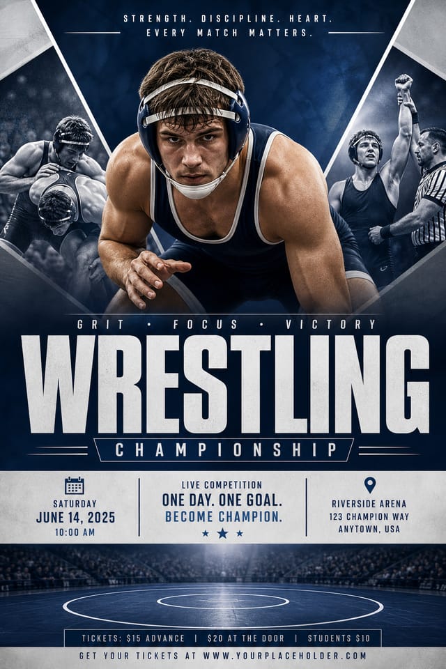Wrestling Poster — corporate style poster