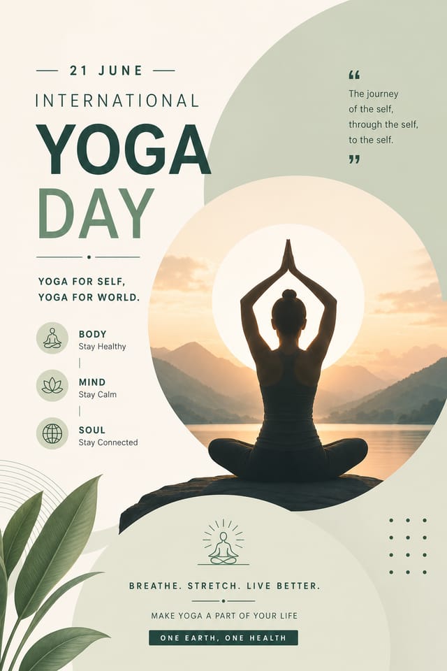 Yoga Day Poster — modern style poster