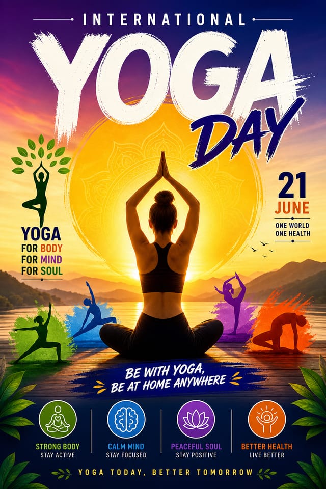 Yoga Day Poster — vibrant style poster