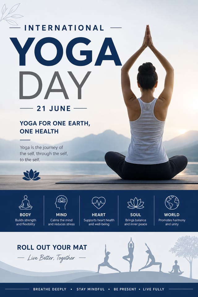 Yoga Day Poster — corporate style poster