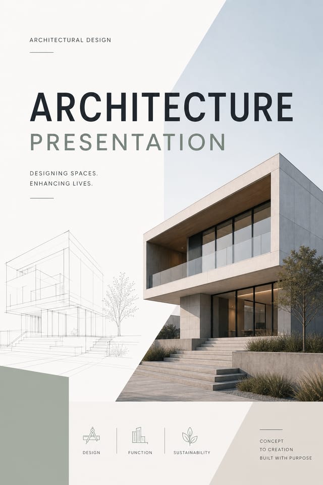 Architecture Presentation — modern style presentation cover slide