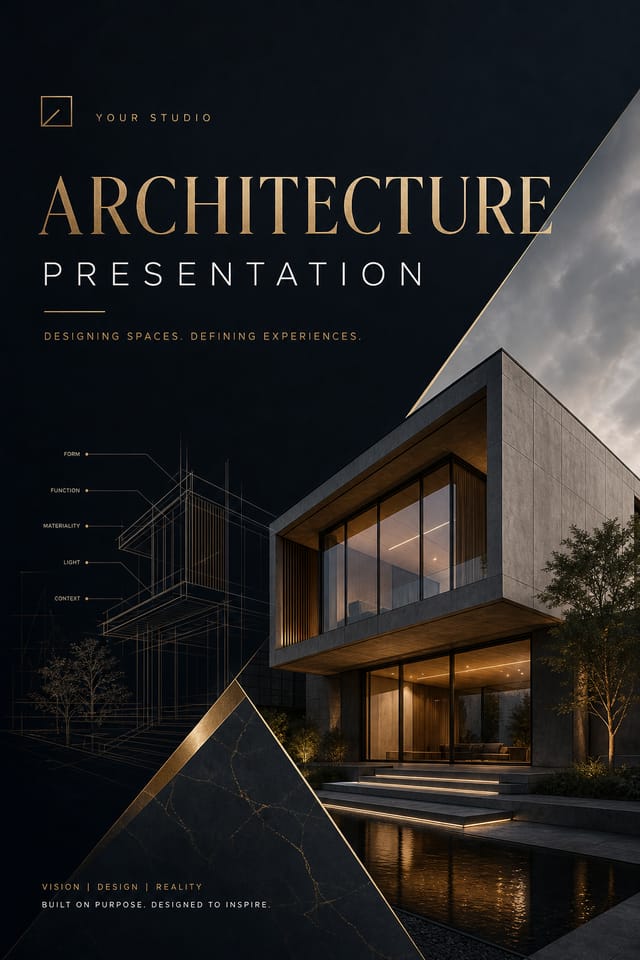 Architecture Presentation — elegant style presentation cover slide