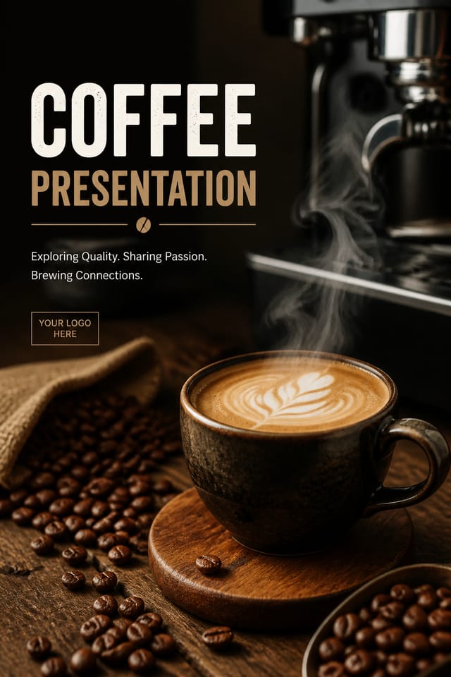 Coffee Presentation — photo-realistic style presentation cover slide
