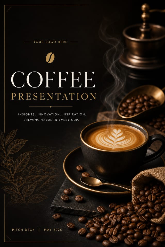 Coffee Presentation — elegant style presentation cover slide