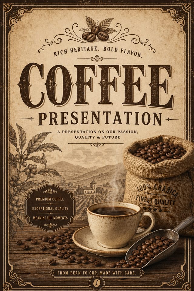 Coffee Presentation — vintage style presentation cover slide