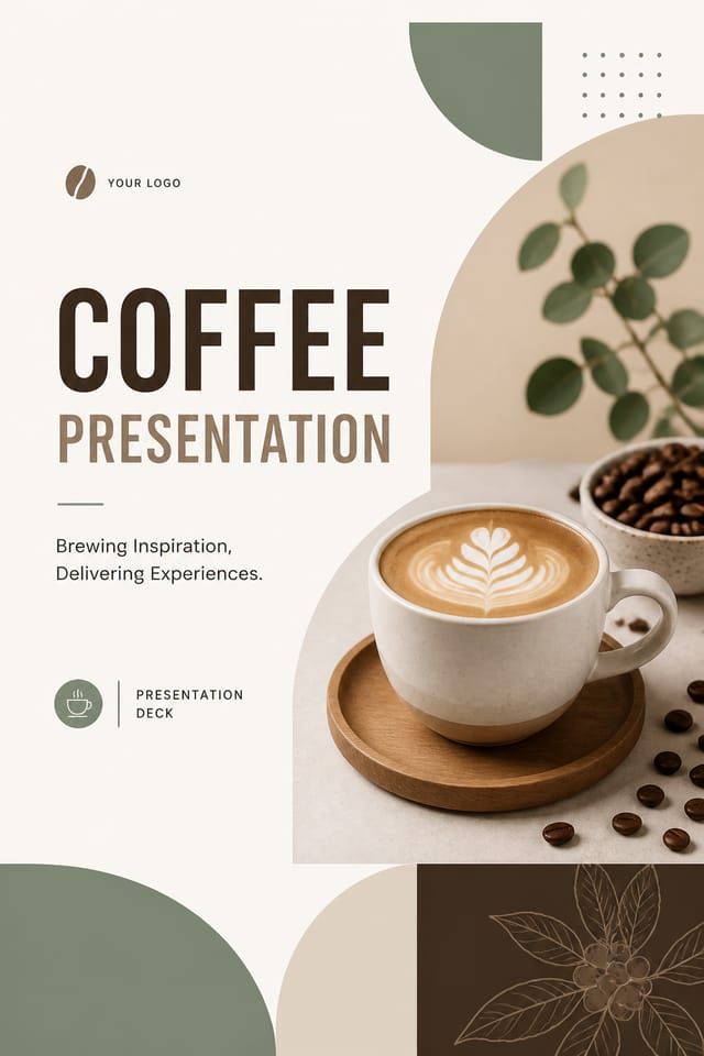 Coffee Presentation — modern style presentation cover slide