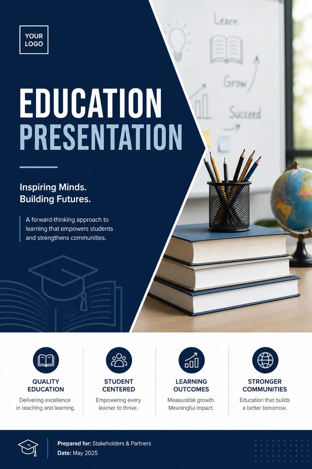 Education Presentation — corporate style presentation cover slide