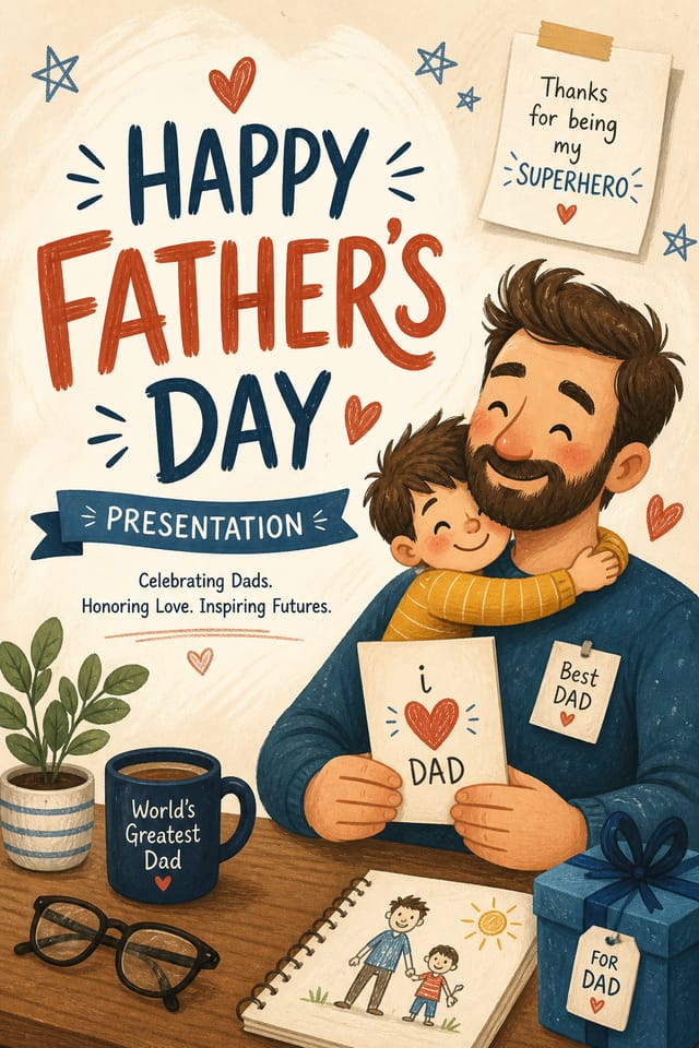 Father's Day Presentation — illustration style presentation cover slide