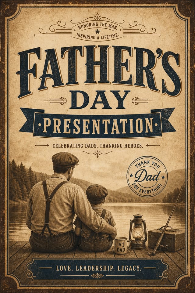 Father's Day Presentation — vintage style presentation cover slide