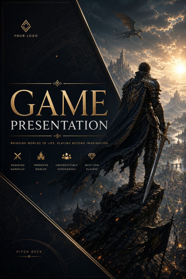 Game Presentation — elegant style presentation cover slide