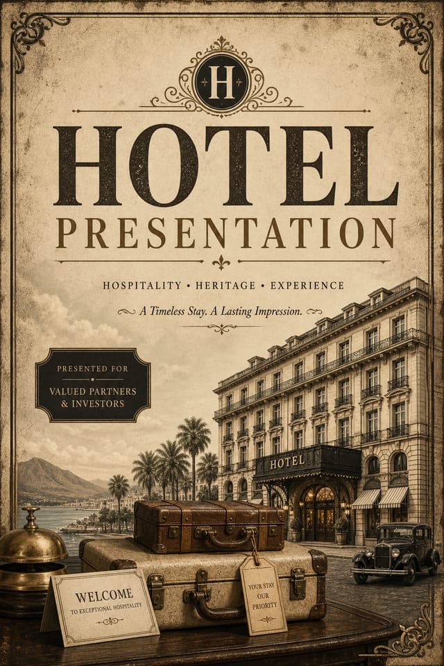 Hotel Presentation — vintage style presentation cover slide