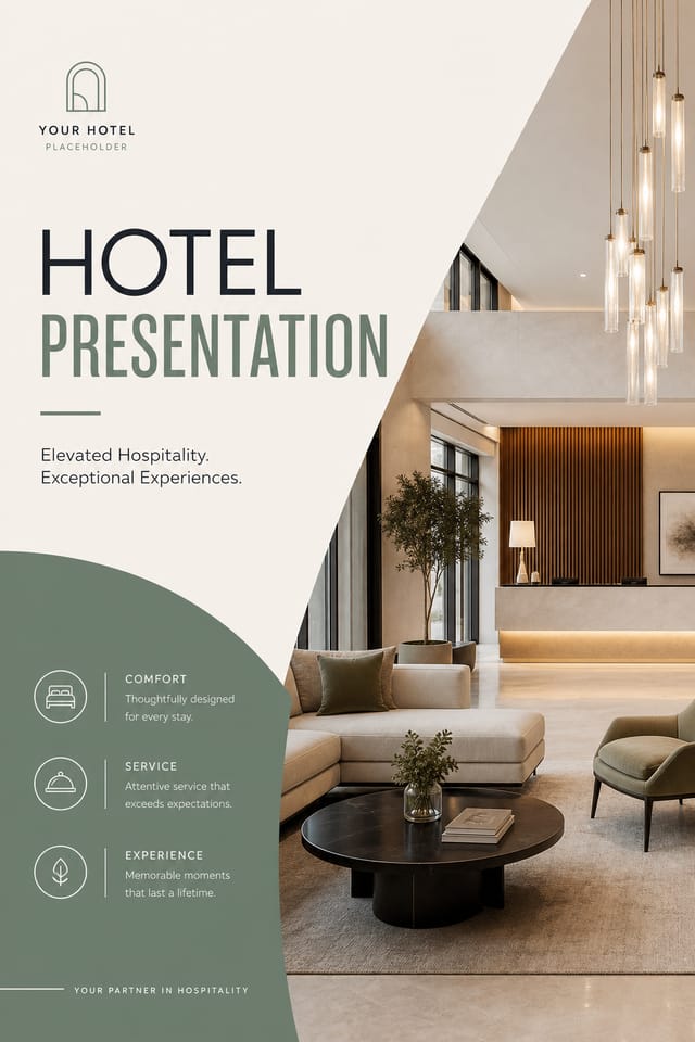 Hotel Presentation — modern style presentation cover slide