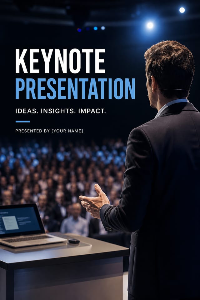 Keynote Presentation — photo-realistic style presentation cover slide