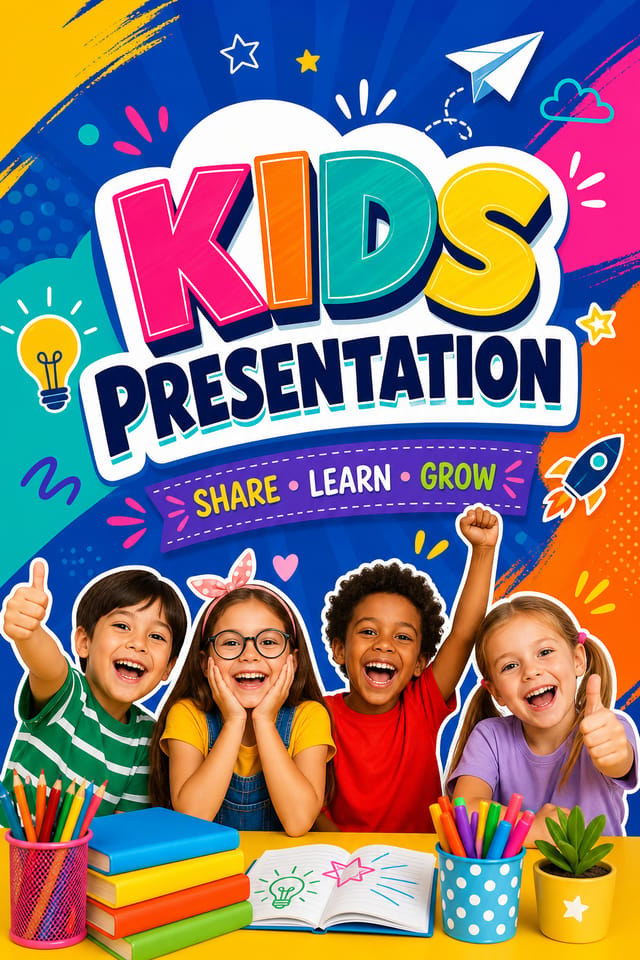 Kids Presentation — vibrant style presentation cover slide