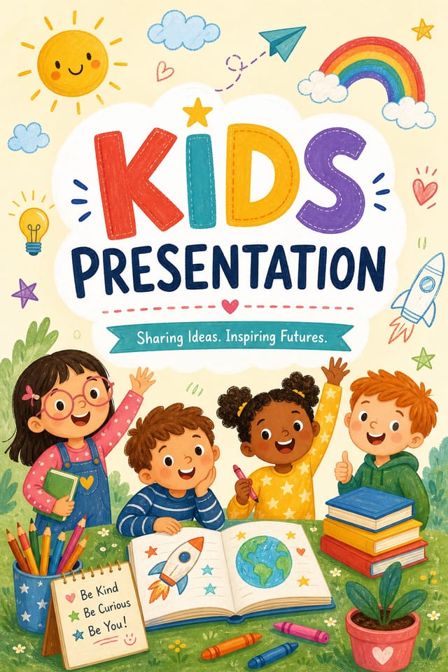 Kids Presentation — illustration style presentation cover slide