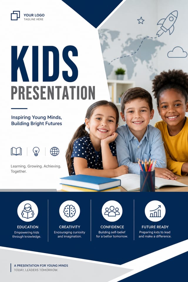 Kids Presentation — corporate style presentation cover slide