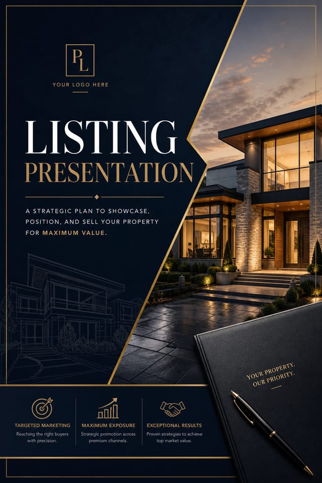 Listing Presentation — elegant style presentation cover slide