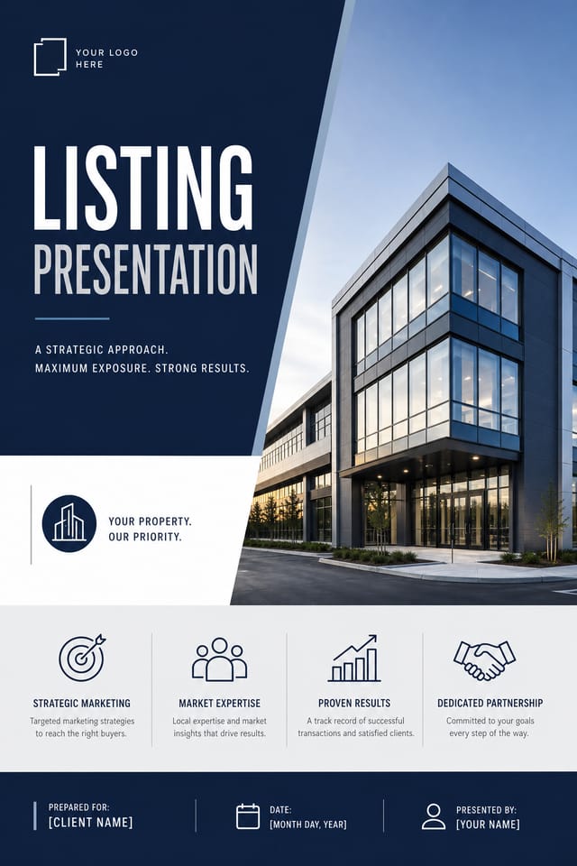 Listing Presentation — corporate style presentation cover slide