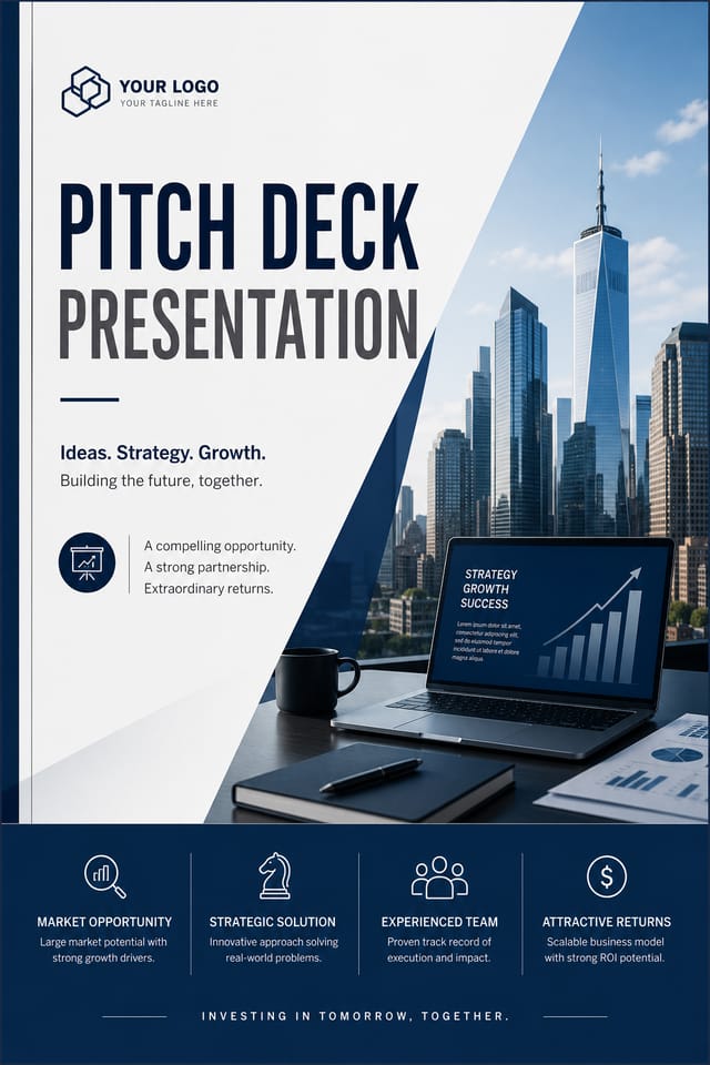 Pitch Deck Presentation — corporate style presentation cover slide