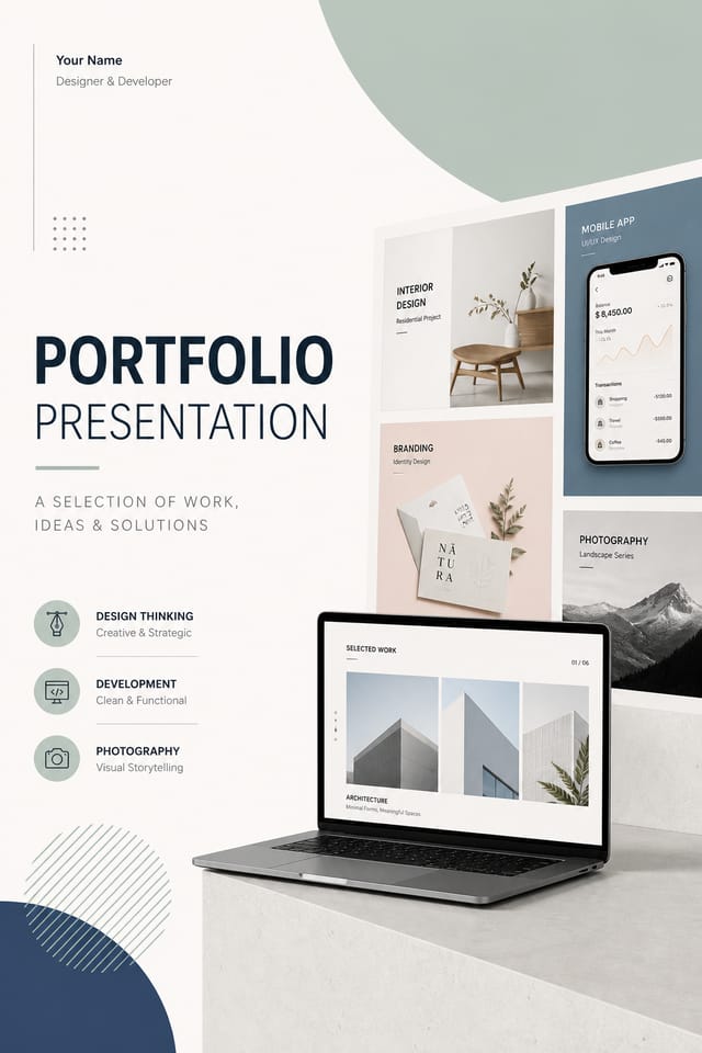 Portfolio Presentation — modern style presentation cover slide