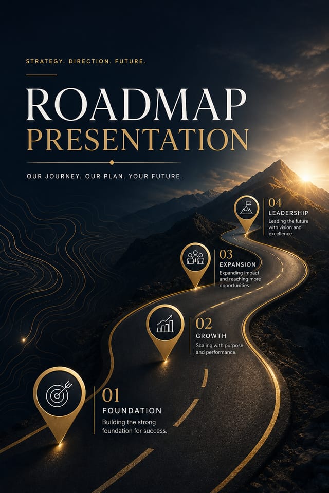 Roadmap Presentation — elegant style presentation cover slide