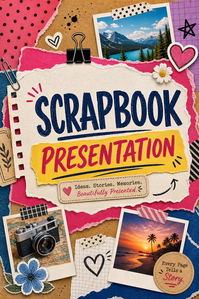 Scrapbook Presentation — vibrant style presentation cover slide