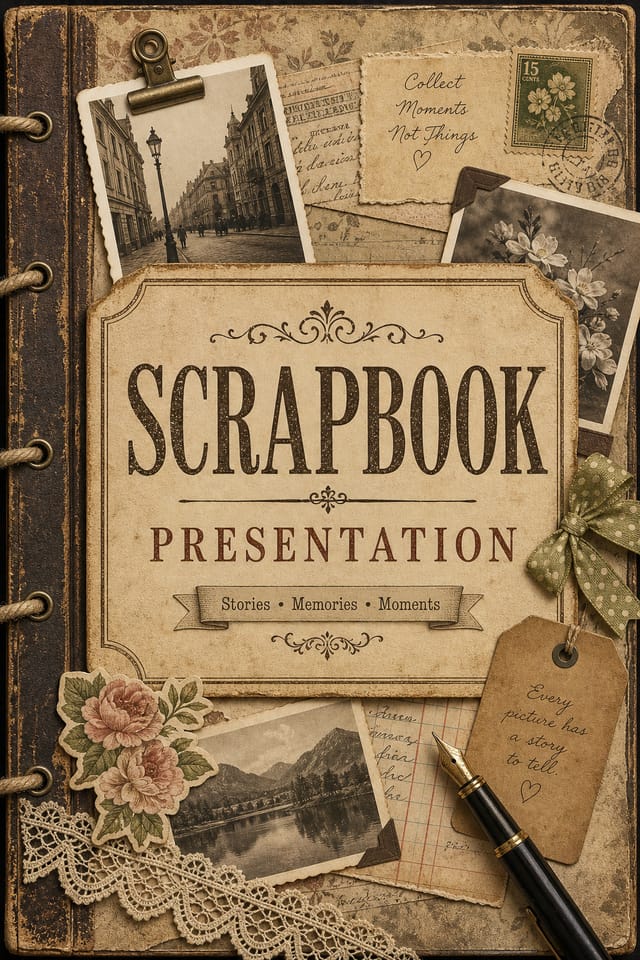 Scrapbook Presentation — vintage style presentation cover slide