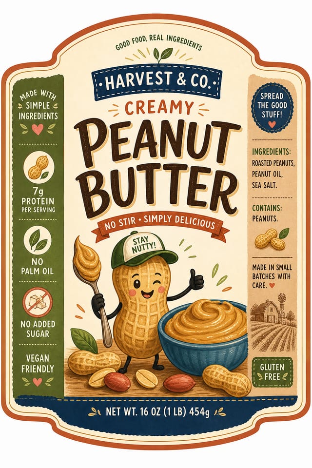 Product Label — illustration style product label