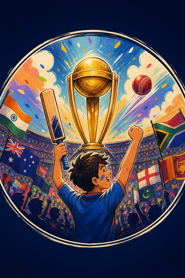 Cricket World Cup Profile Picture — illustration style profile picture