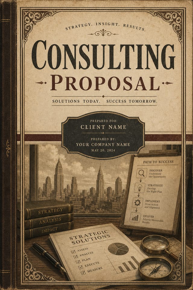 Consulting Proposal — vintage style proposal document cover