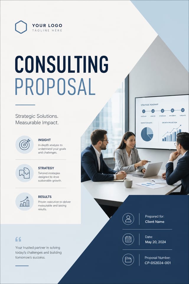 Consulting Proposal — modern style proposal document cover