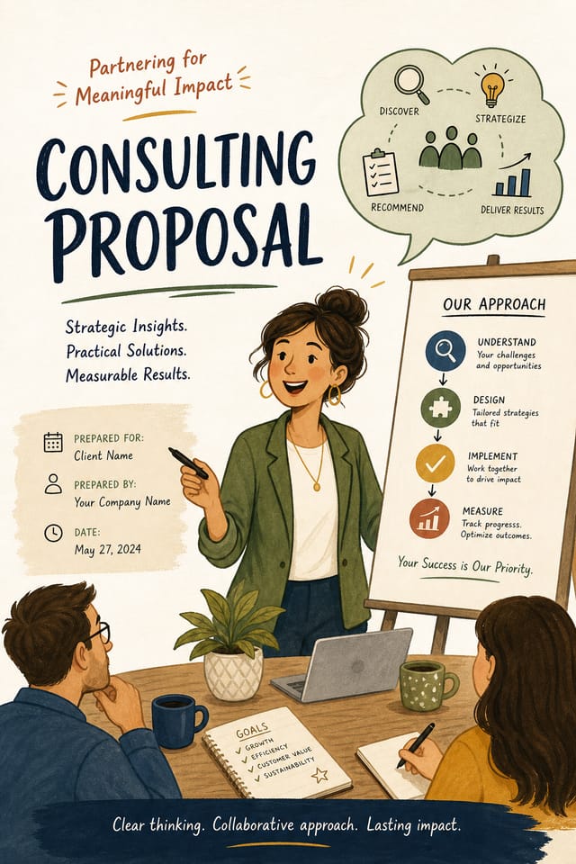 Consulting Proposal — illustration style proposal document cover