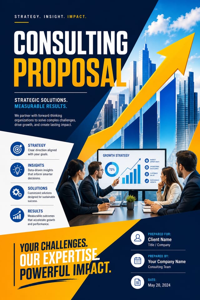 Consulting Proposal — vibrant style proposal document cover