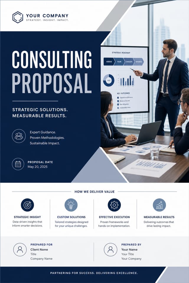 Consulting Proposal — corporate style proposal document cover