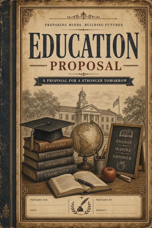 Education Proposal — vintage style proposal document cover