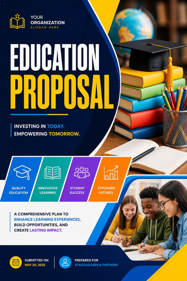 Education Proposal — vibrant style proposal document cover